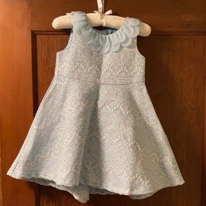 Genuine Kids 3T sleeveless embroidered blue party dress
